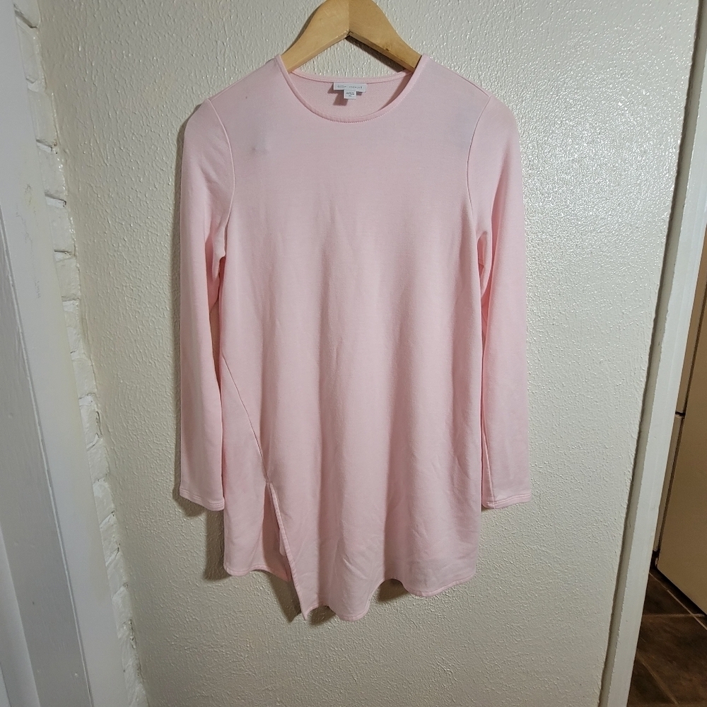 J Jill PureJill Luxe Tencel Asymmetrical High Low Tunic sz XS Blush Pink